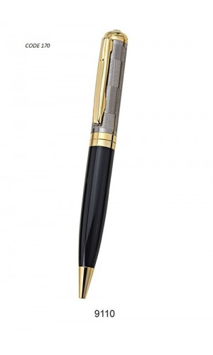 Sp Metal ball pen with colour black grey (grip golden)